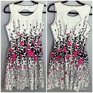 Rickis Floral Sleeveless Fit and Flare Dress with Cutout at Back Womens Size 4